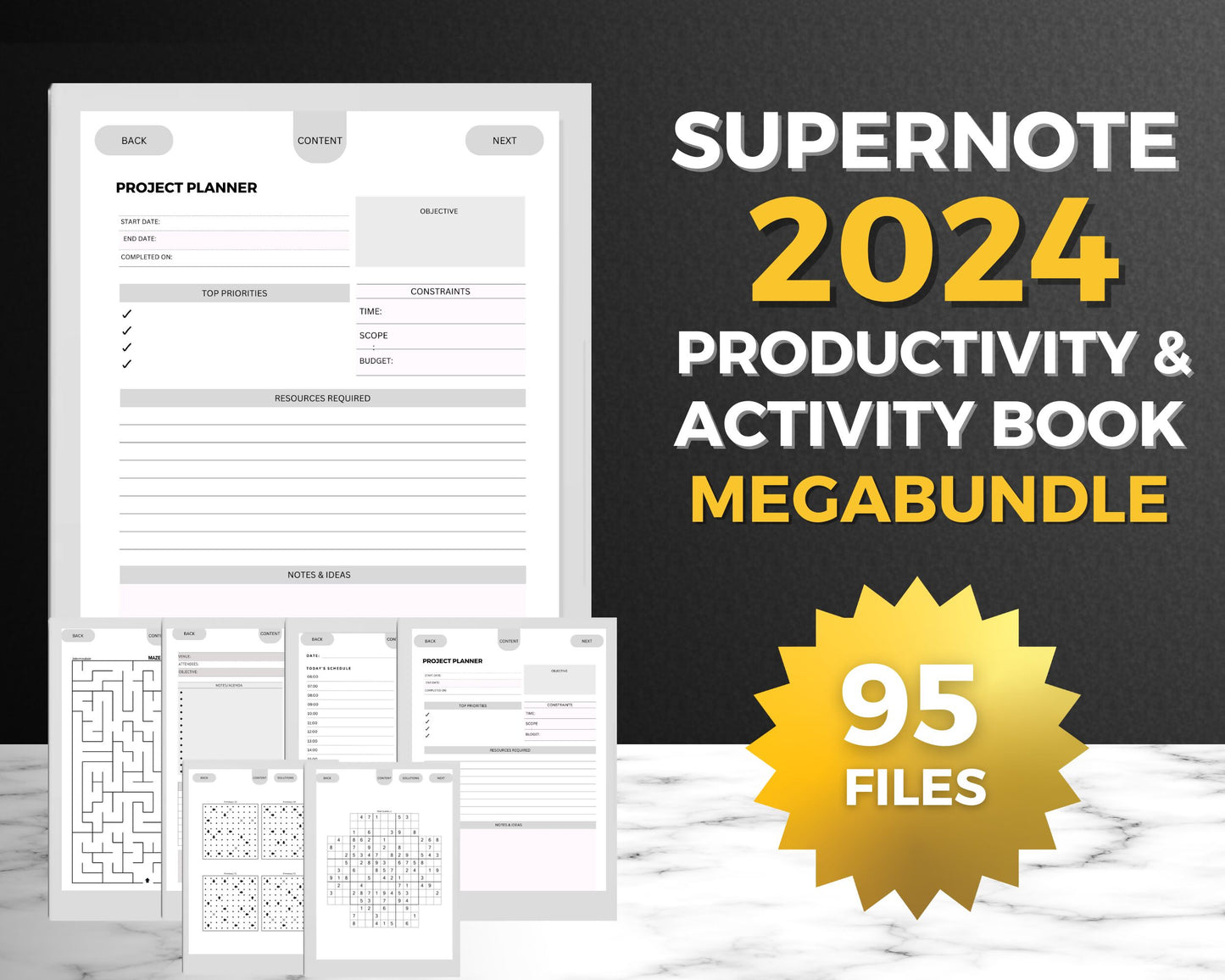 Supernote A5X and A6x Nomad 2024 UNDATED Template Bundle