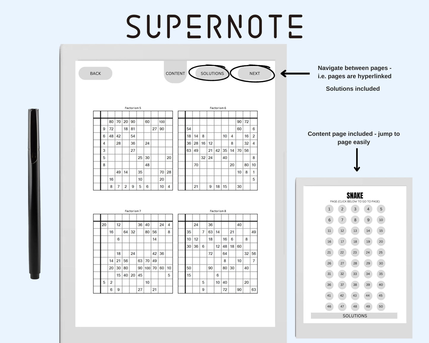 Supernote A5X and A6X Nomad Puzzle Activity Digital Download